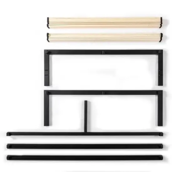 18" Just Mallet Metal Platform Bed Black - Mellow image {4}