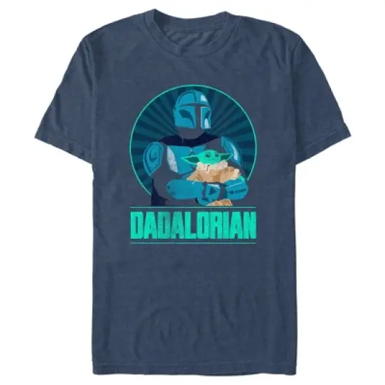 Men's Star Wars: The Mandalorian Father's Day Grogu and Din Portrait T-Shirt image {3}