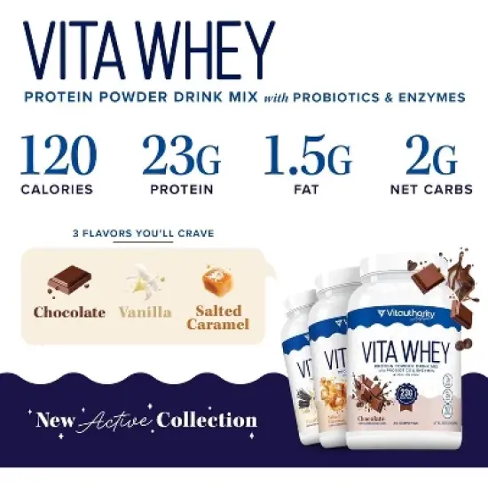 Vitauthority Whey Protein Powder for Women, Supports Digestion, Nutrient Absorption & Energy Post-Workout & Daily Nutrition, 30 Servings image {4}