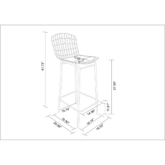 41.73" Madeline Barstool - Manhattan Comfort image {1}