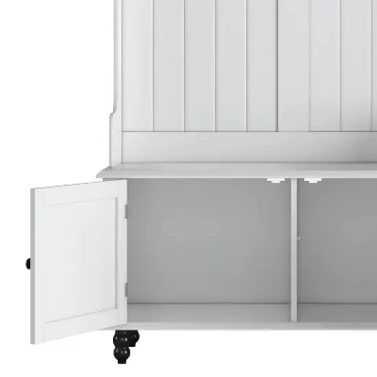 40" 3-in-1 Design Hall Tree with 4 Hooks, Coat Hanger and Entryway Storage Bench - ModernLuxe image {7}