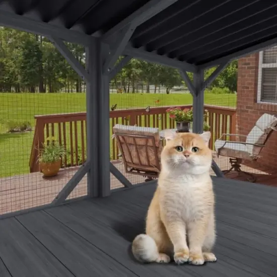 Gulches Large Wooden Cat Window Box with Removable Bug Proof Net image {4}