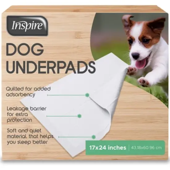 Inspire White Disposable Pet Underpads for Dogs & Cats, Super Absorbent Leak Proof image {7}