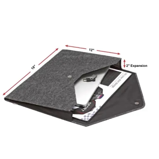 Smead Soft Touch Cloth Expanding File, 2" Expansion, Magnetic Closure, Tabloid Size, Gray (70924) image {2}