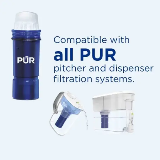 PUR PLUS 11 Cup Water Pitcher Filtration System White/Blue PPT110WA: PUR Filtration, BPA-Free, Dishwasher-Safe, 40-Day Filter Life image {1}