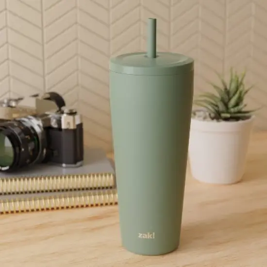Zak Designs 30 fl oz Stainless Steel Straw Tumbler image {5}