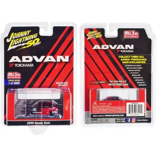 2000 Honda Civic #21 "ADVAN Yokohama" "JL 50th Anniversary" Ltd Ed 4800 pcs 1/64 Diecast Model Car by Johnny Lightning image {2}