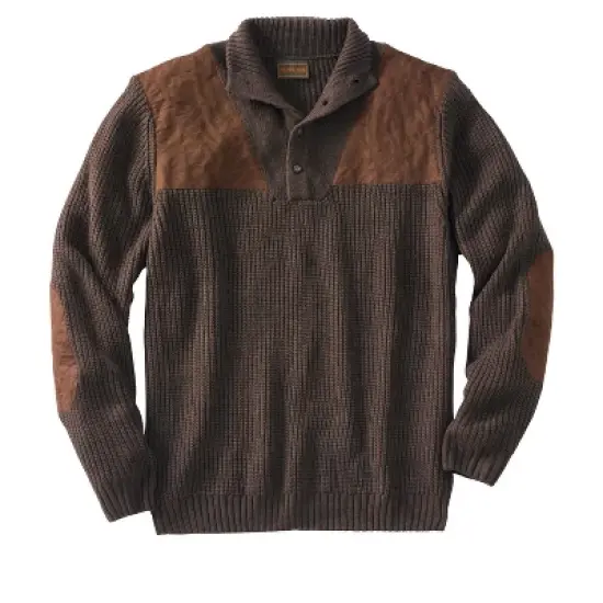 Boulder Creek by KingSize Men's Big & Tall &trade; Patch Sweater with Mock Neck image {4}