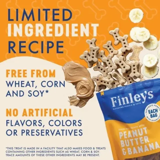 Finley's All Natural Peanut Butter & Banana Flavor Dog Treat Crunchy Biscuits image {5}