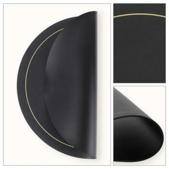 REGALWOVEN Faux Leather Heat Resistant Waterproof Wipeable Place Mats 6 Pcs image {4}