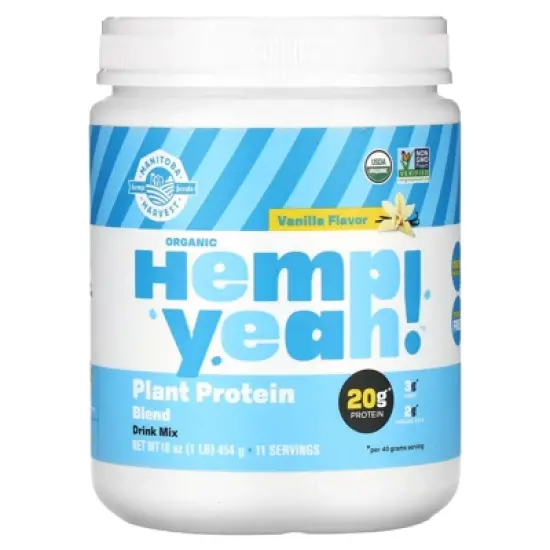 Manitoba Harvest Organic Hemp Yeah!, Plant Protein Blend, Vanilla, 1 lb (454 g) image {4}