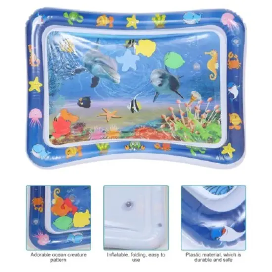 Swtroom Tummy Time Baby Water Mat Inflatable Baby Toys for 3 6 12 Months image {1}