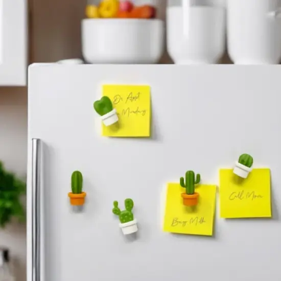 Wrapables Novelty Refrigerator Magnets for Kitchen, Whiteboards, Cabinets, and Lockers (Set of 12), Mini Cactus image {4}