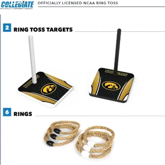 NCAA Iowa Hawkeyes Solid Wood Quoits Toss Game image {1}