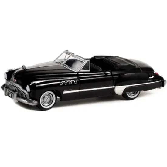 1949 Buick Roadmaster Convertible Black Metallic "Black Bandit" Series 27 1/64 Diecast Model Car by Greenlight image {1}
