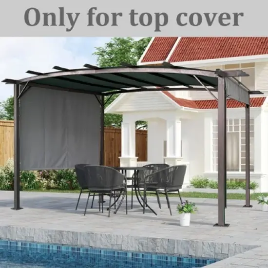 Gulches Universal Canopy Cover Replacement for 12x9 Ft Curved Outdoor Pergola Structure - Grey, Durable and Weather-Resistant Design image {7}
