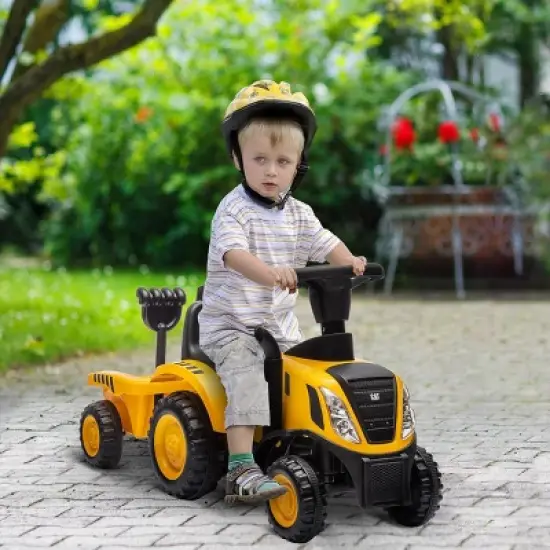 INFURNIC Baby Walkers 2 in 1 Ride On Tractor Caterpillar Excavator with Shovel Detachable Trailer for Toddlers, Yellow, 35.8"*11.4"*17.3" image {4}