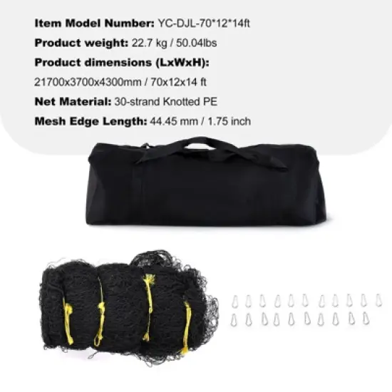 VEVOR Baseball Batting Netting, Professional Softball Baseball Batting Hitting Training Net,Portable Pitching Cage Net with Door & Carry Bag(NET ONLY) image {7}