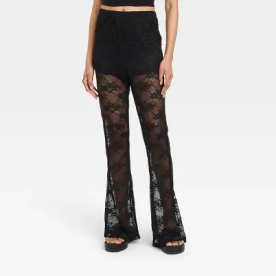 Women's Mid-Rise Flare Sheer Lace Pants - Wild Fable&trade; image {1}