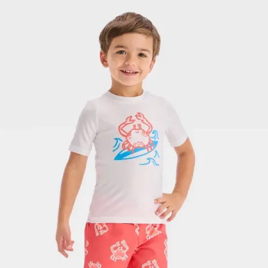Toddler Boys' Crab Printed Rash Guard Set - Cat & Jack&trade; Red image {2}