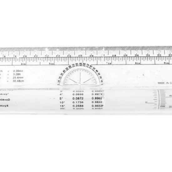 Unique Bargains Plastic Drawing Tool Parallel Rolling Ruler Clear White 12.2" x 2.4" x 0.83" image {3}