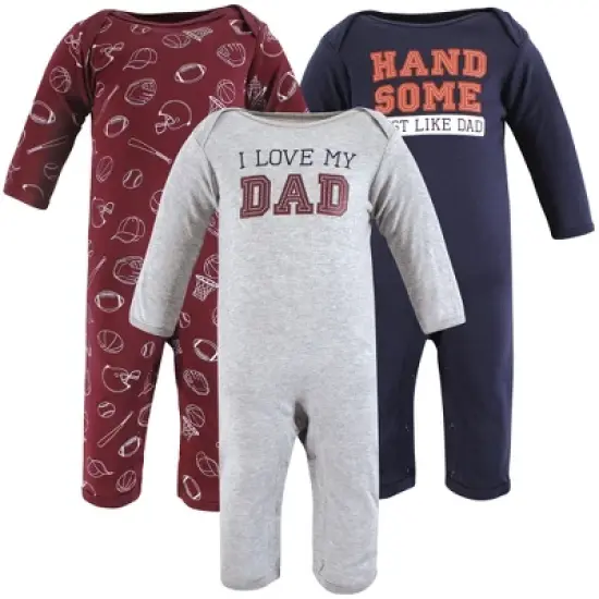 Hudson Baby Infant Boys Cotton Coveralls, Love Dad image {5}