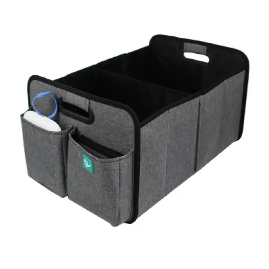 Joybi Gray and Black Deluxe Car Seat Organizer Kit, Multi-Compartment Storage Box for Vehicles image {1}