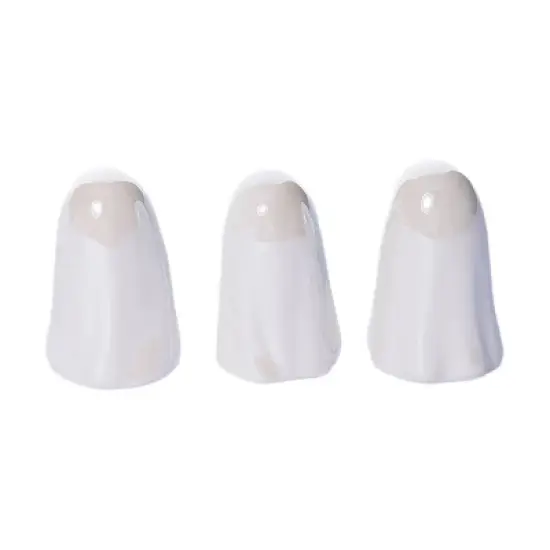 Transpac Mini Dolomite Pearlescent Ghost Figurine for Halloween - Charming Decorative Object for Spooky Home Decor image {3}