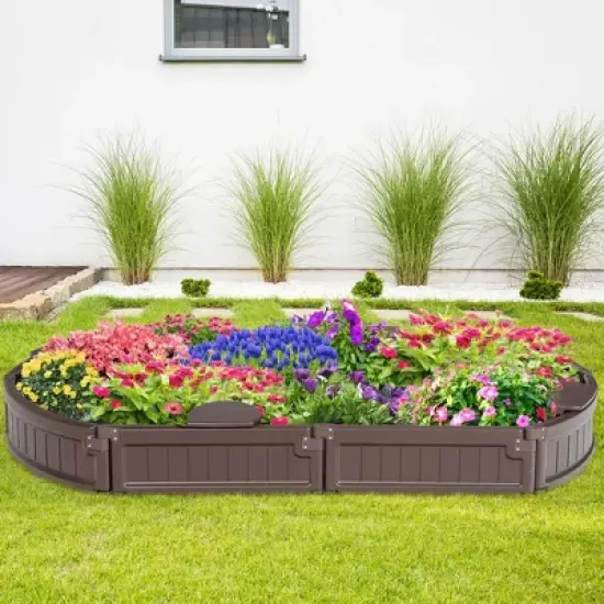 Costway 6F Wooden Sandbox w/Built-in Corner Seat, Cover, Bottom Liner for Outdoor Play image {2}