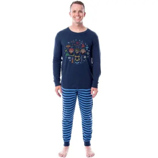 Harry Potter Golden Trio Icons Sweater Tight Fit Family Pajama Set image {2}