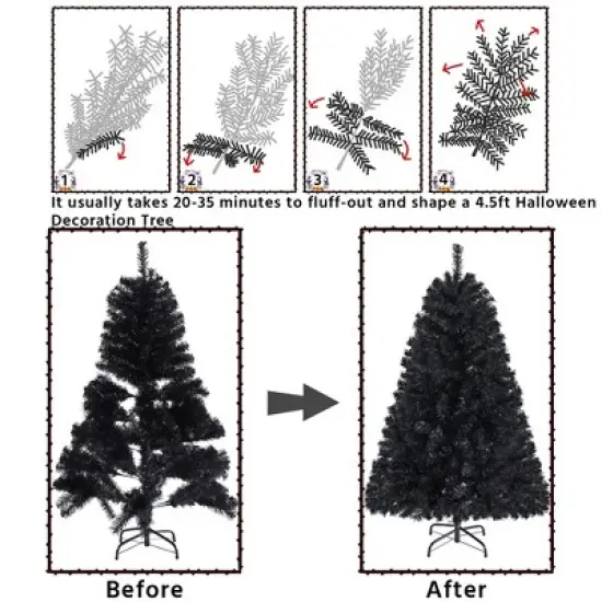Yaheetech 4.5Ft/6Ft/7.5Ft Artificial Christmas Tree Hinged Spruce Artificial Tree with Foldable Stand image {6}