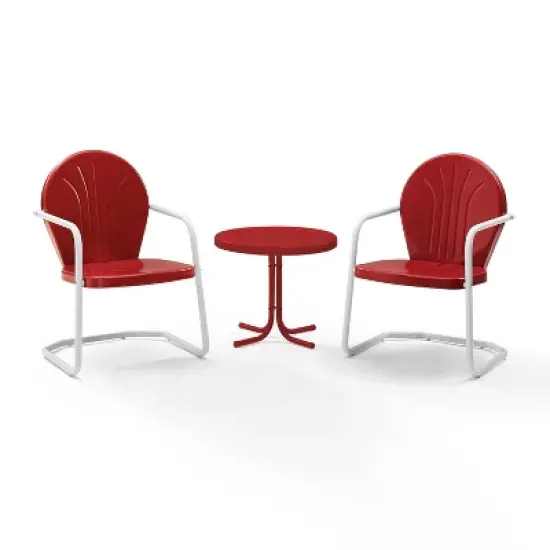 Griffith 2pc Outdoor Conversation Set - Bright Red - Crosley image {4}