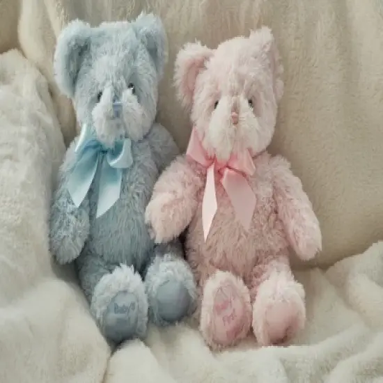 Bearington My First Bear: Classic Hand-Sewn 12-Inch Pink Stuffed Bear image {3}