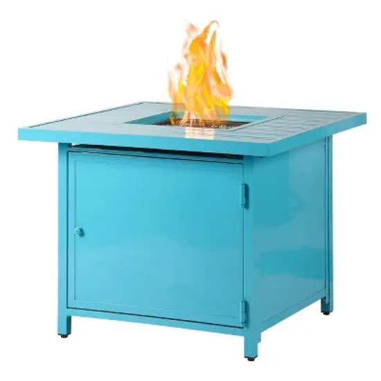 32" Square Aluminum 37000 BTUs Propane Fire Table with 2 Covers - Oakland Living
 image {8}