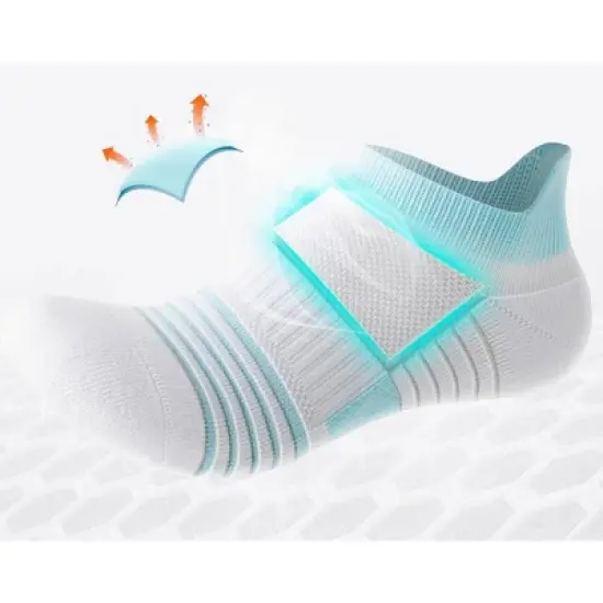 Anna-Kaci 3 Pairs Cushioned Sport Ankle Socks with Arch Support Breathable Stretch Mesh Knit Athletic Low-Cut Design image {3}