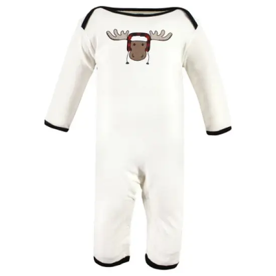 Hudson Baby Infant Boys Cotton Coveralls, Winter Moose image {2}