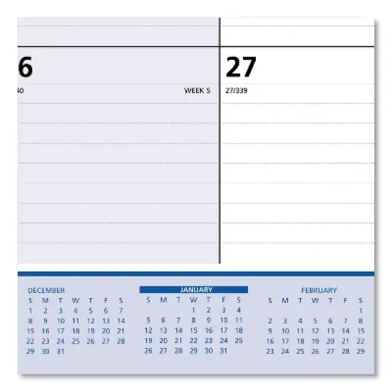 QuickNotes Desk Pad, 22 x 17, White/Blue/Yellow Sheets, Black Binding, Clear Corners, 13-Month: Jan 2026 to Jan 2027 image {3}