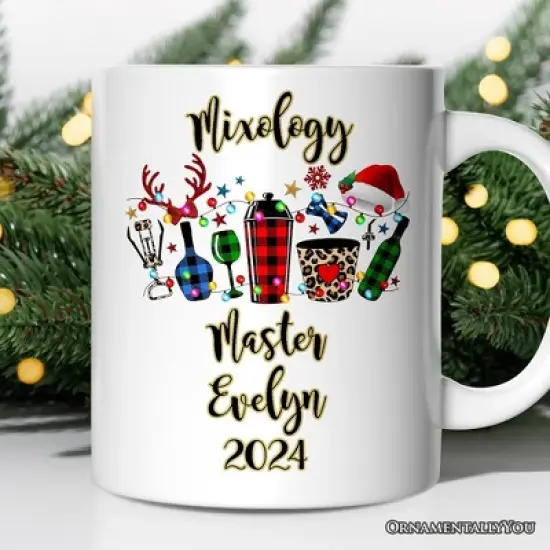 Bartender Buffalo Plaid Christmas Mug Gift (Non-Custom Only)| OrnamentallyYou image {3}