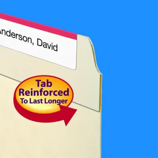 Smead File Folders, Reinforced 1/3-Cut Tab Left Position, Letter Size, Manila, 100 Per Box (10335) image {5}