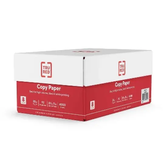 TRU RED 8.5" x 11" Copy Paper 20 lbs. 92 Brightness 500 Sheets/Ream TR59702/4045 image {2}