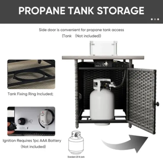 Buenhomino 6 Peices Outdoor Patio Furniture Set with 41" Fire Pit Table, Wicker Swivel Rocking Chairs Conversation Sets for Yard Garden Porch image {10}