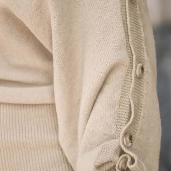 Women's Rib Buttoned One-shoulder Mini Sweater Dress - Cupshe image {1}