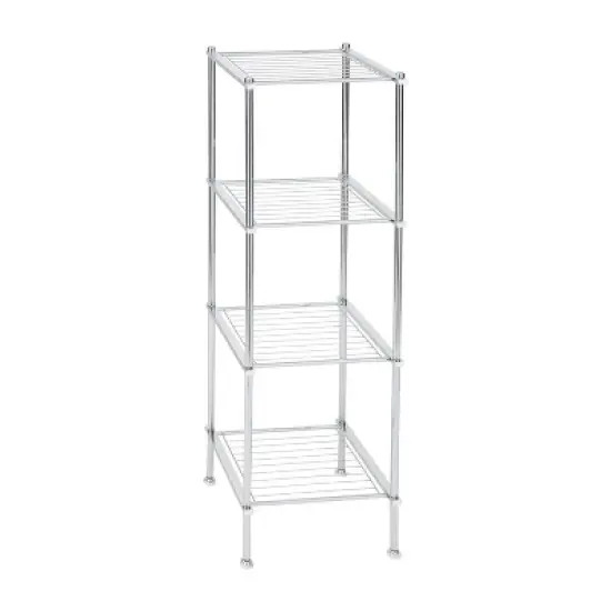 4 Tier Metro Collection Shelf Chrome - Organize It All image {1}