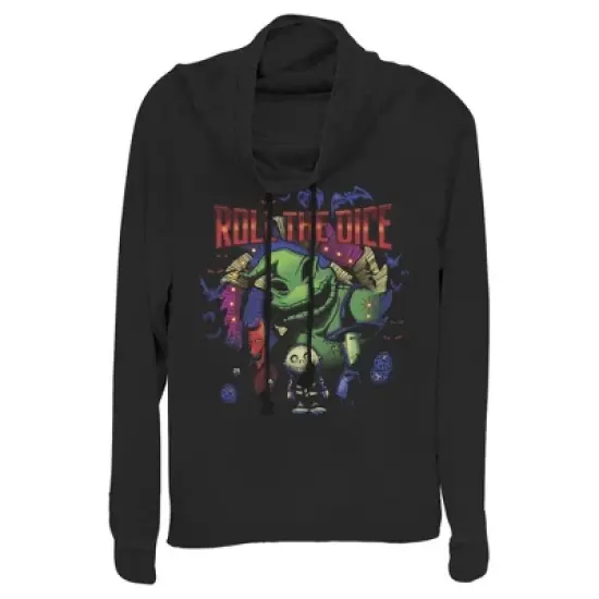 Junior's The Nightmare Before Christmas Halloween Oogie Roll The Dice Cowl Neck Sweatshirt image {3}