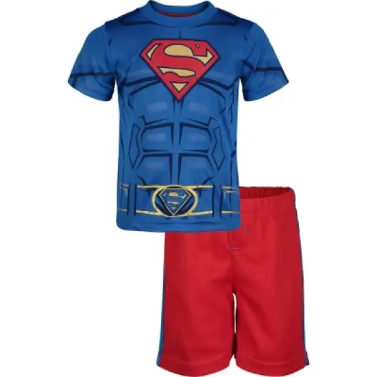 DC Comics Justice League Athletic Pullover T-Shirt and Mesh Shorts Outfit Set Toddler  image {11}