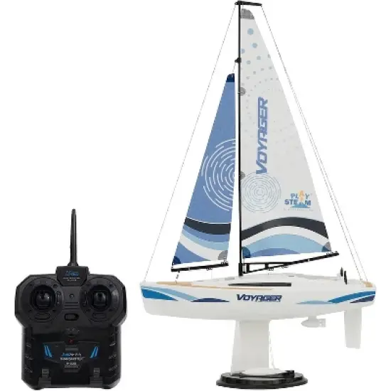 Playsteam XB05001B Voyager 280 Motor-Power RC Sailboat - Blue image {3}