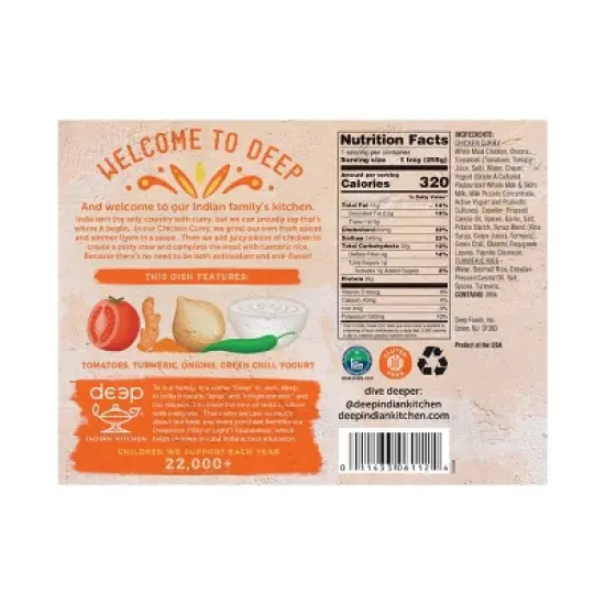 Deep Indian Kitchen Frozen Gluten Free Chicken Curry - 9oz image {4}
