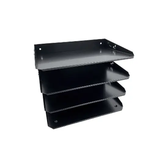 Huron 4-Compartment Steel File Organizer Black (HASZ0152) image {1}