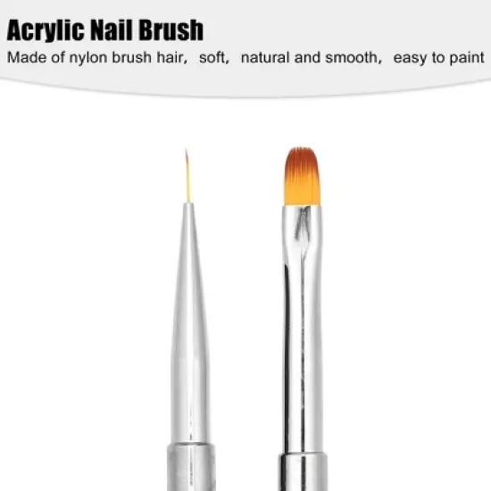 Unique Bargains Double-Ended Nail Art Brushes Tools Kit Black 3 Pcs image {2}