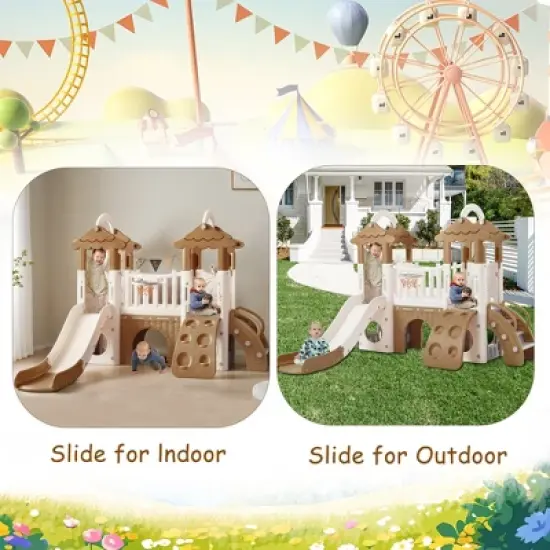 Dexmalle 8-1 Toddler Climber and Slide Set image {7}